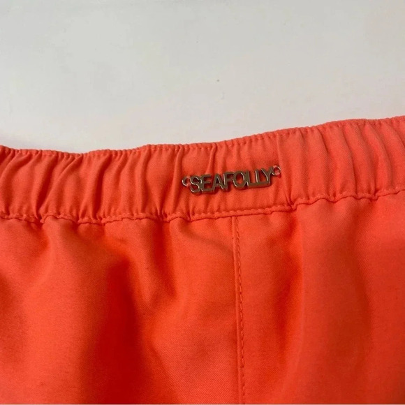 SEAFOLLY Neon Orange Bella Laser-cut Board Shorts Size Large - Picture 11 of 16